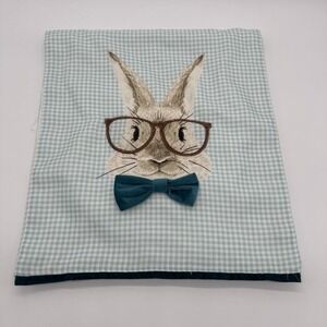 Hip Hop Easter Table runner 70 X 16 Rabbits With Bow Ties Gingham